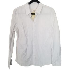 Boston Proper Womens Pure White Proper Shirt 14 Career Corp Minimalist Stretch